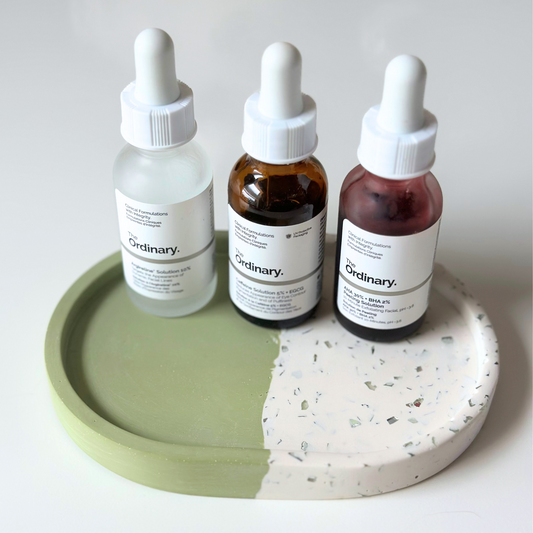 Oval Jewelry Split Tray - Sage with Crushed Glass (wide)