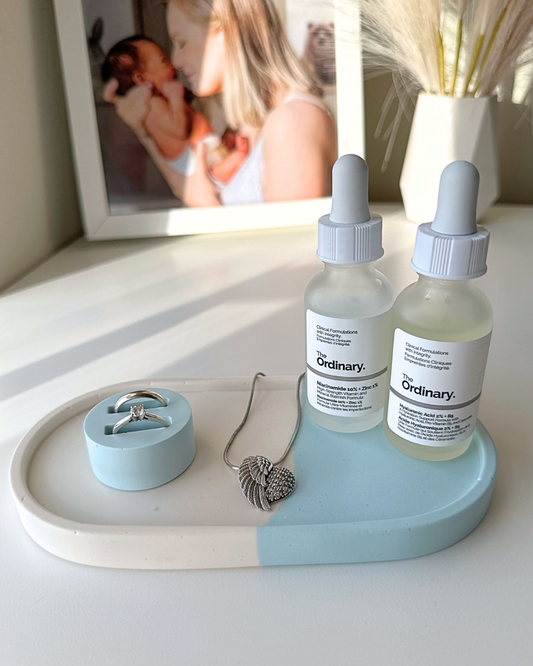 Baby Blue Split Oval Jewelry Tray