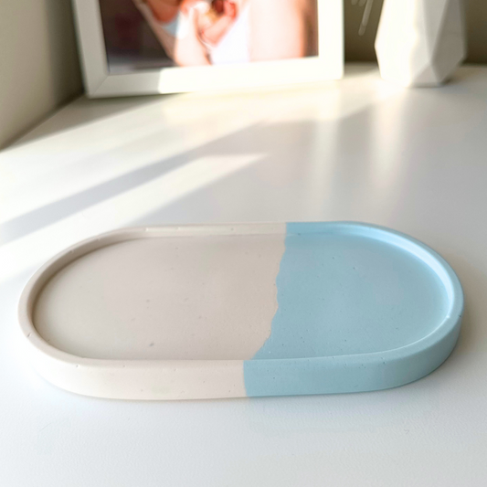 Baby Blue Split Oval Jewelry Tray