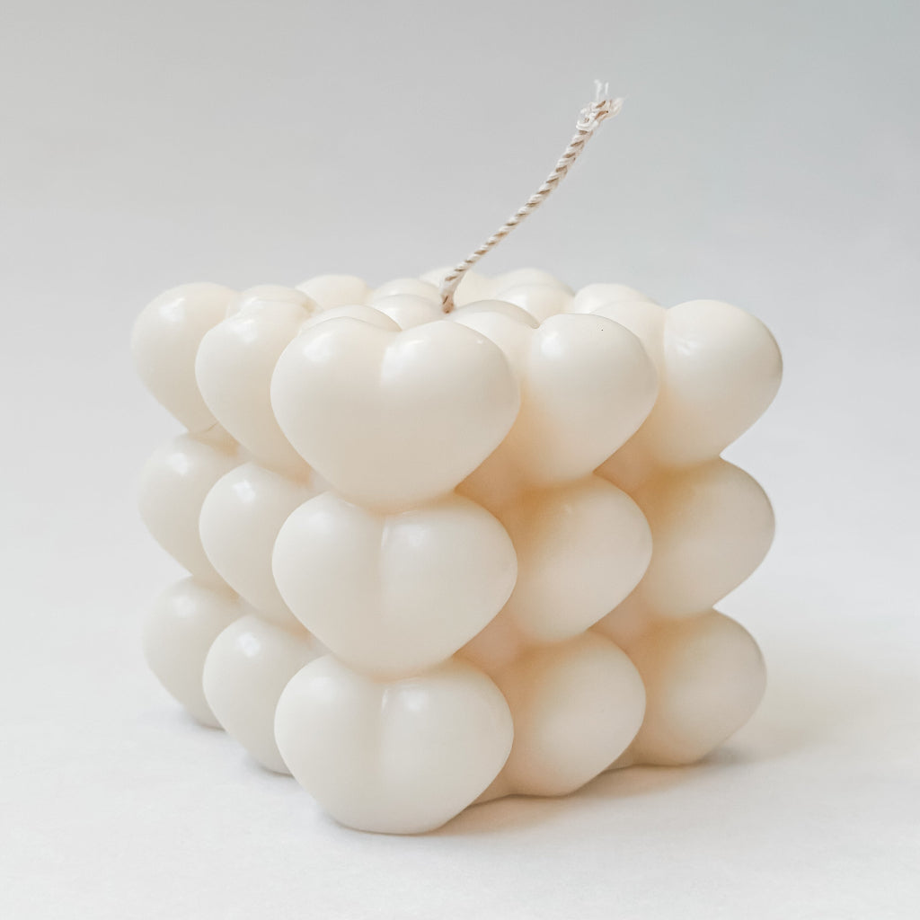 Bubble Hearts Candle Cube
