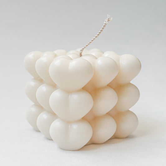 Bubble Hearts Candle Cube