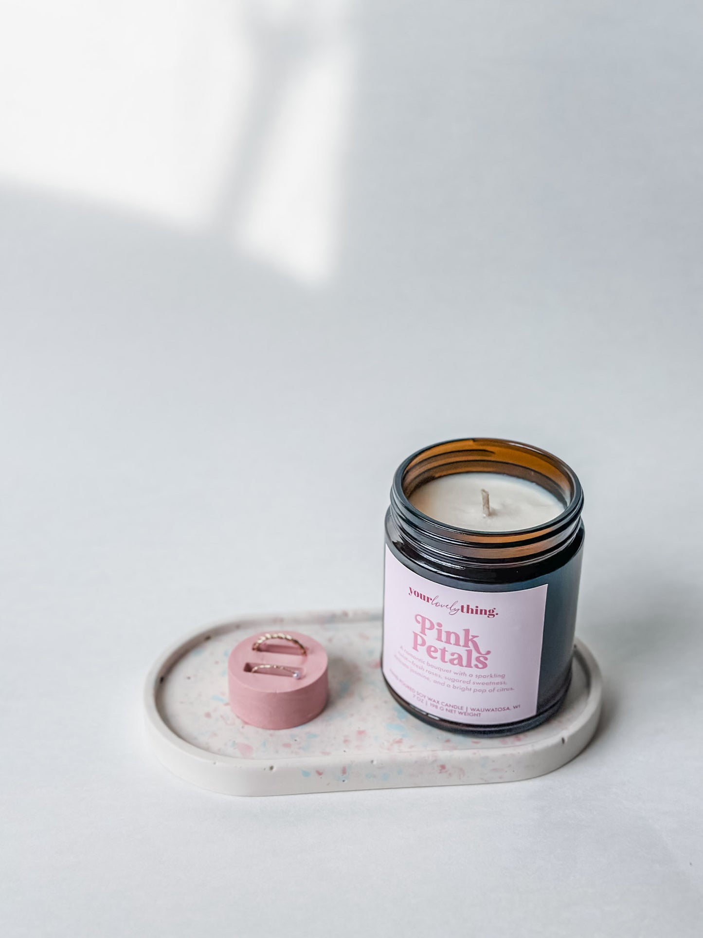 Baby Pink and Blue Terrazzo Oval Jewelry Tray