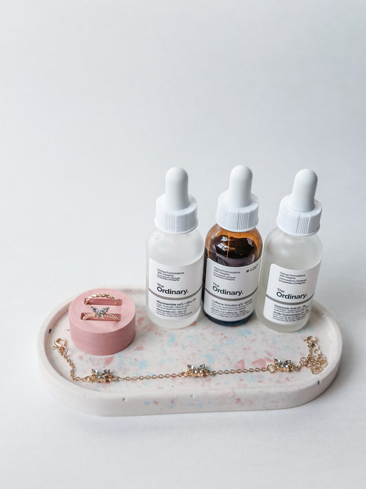 Baby Pink and Blue Terrazzo Oval Jewelry Tray