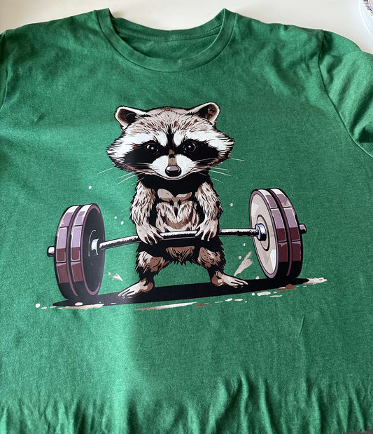 Lifting Raccoon π¦ Tee