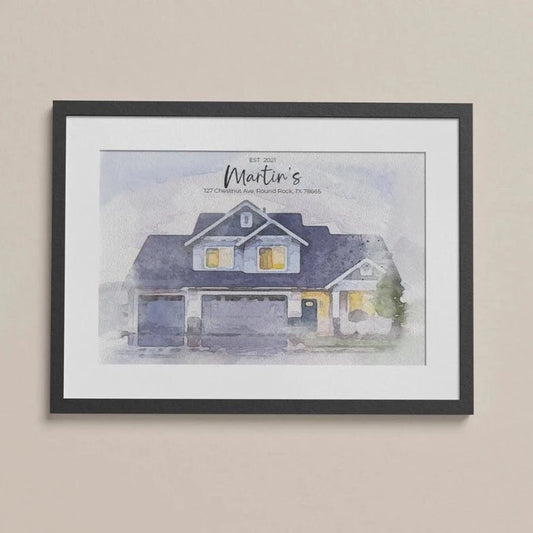 Realtor Closing Gift - Watercolor House Portrait
