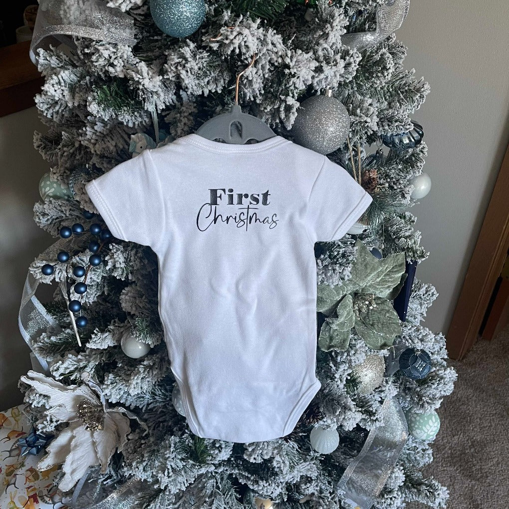 Falala First Christmas Personalized Onesie.