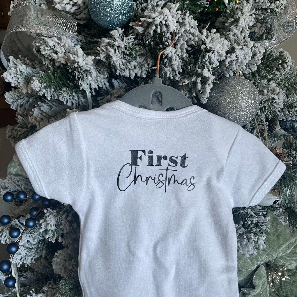 Falala First Christmas Personalized Onesie.