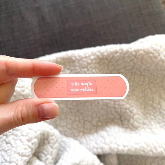 It's okay to make mistakes. Band-Aid Sticker