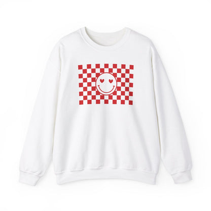 Checkered Smiley Face Graphic Sweatshirt