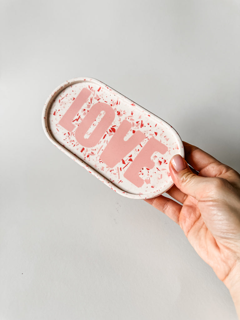 LOVE Oval Tray with Terrazzo Chips