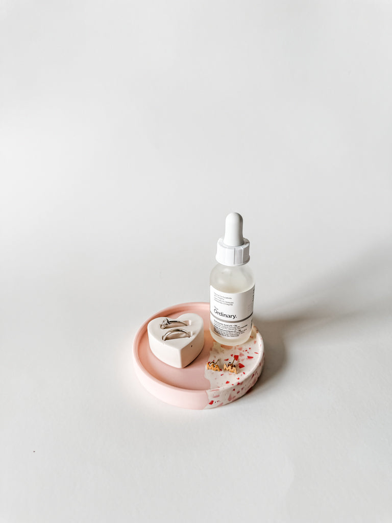 Pink Split Coaster/Trinket Dish with Terrazzo Chips