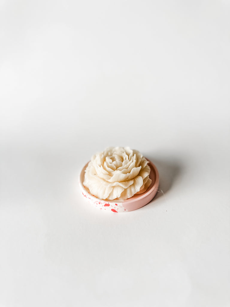 Pink Split Coaster/Trinket Dish with Terrazzo Chips