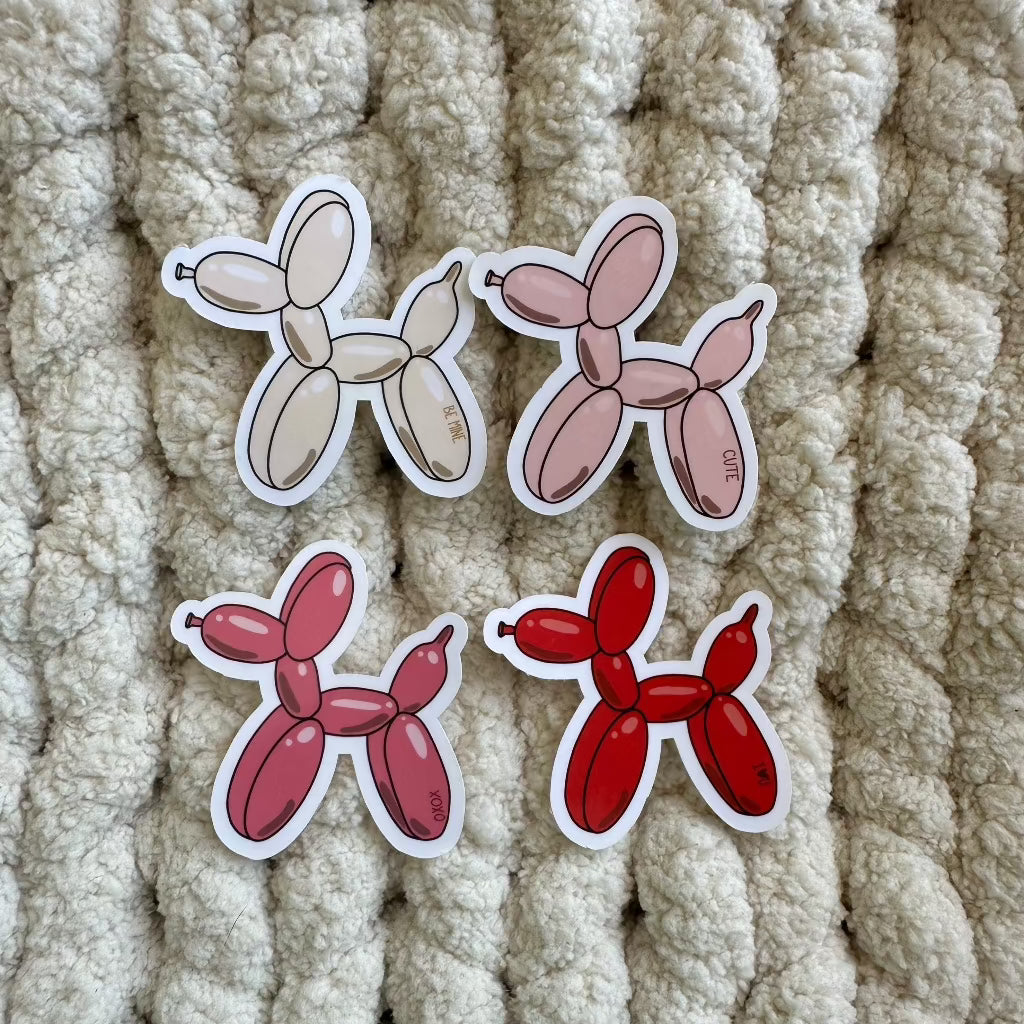 Valentine’s Balloon Dog Stickers (pack of 4)