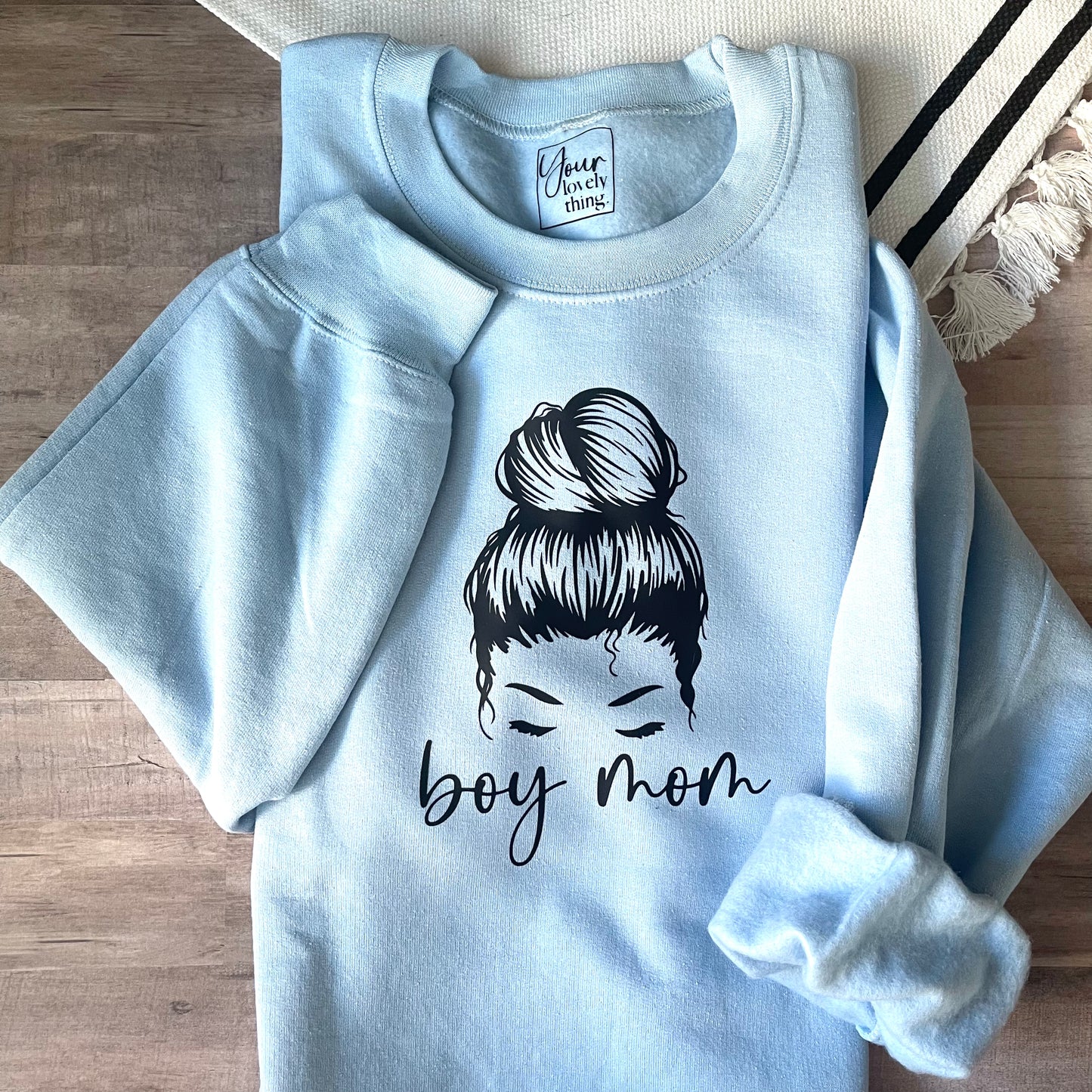 Boy Mom Messy Bun Sweatshirt