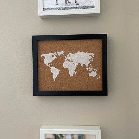 Personalized Cork Map with Frame